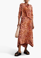 Stella McCartney Lingerie - Naya leopard-print silk crepe de chine midi skirt - Animal print - IT 36