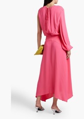 Stella McCartney Lingerie - One-sleeve gathered stretch-crepe midi dress - Pink - IT 36