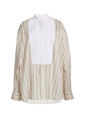 Stella McCartney - Plastron Silk-Blend Shirt - Neutral - IT 38 - Moda Operandi