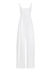 Stella McCartney - Pleated Linen-Cotton Corset Jumpsuit - White - IT 40 - Moda Operandi