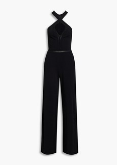Stella McCartney Lingerie - Pointelle-trimmed stretch-knit wide-leg jumpsuit - Black - IT 40