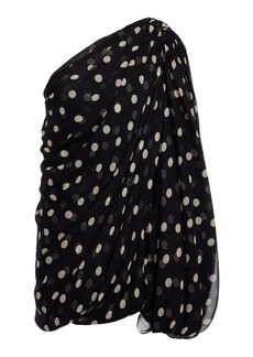 Stella McCartney - Polka-Dot Asymmetric Mini Dress - Black/white - IT 42 - Moda Operandi