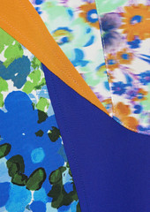 Stella McCartney Lingerie - Ruffled printed silk-crepe mini dress - Blue - IT 36