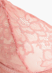 Stella McCartney Lingerie - Satin-trimmed metallic lace bralette - Pink - S