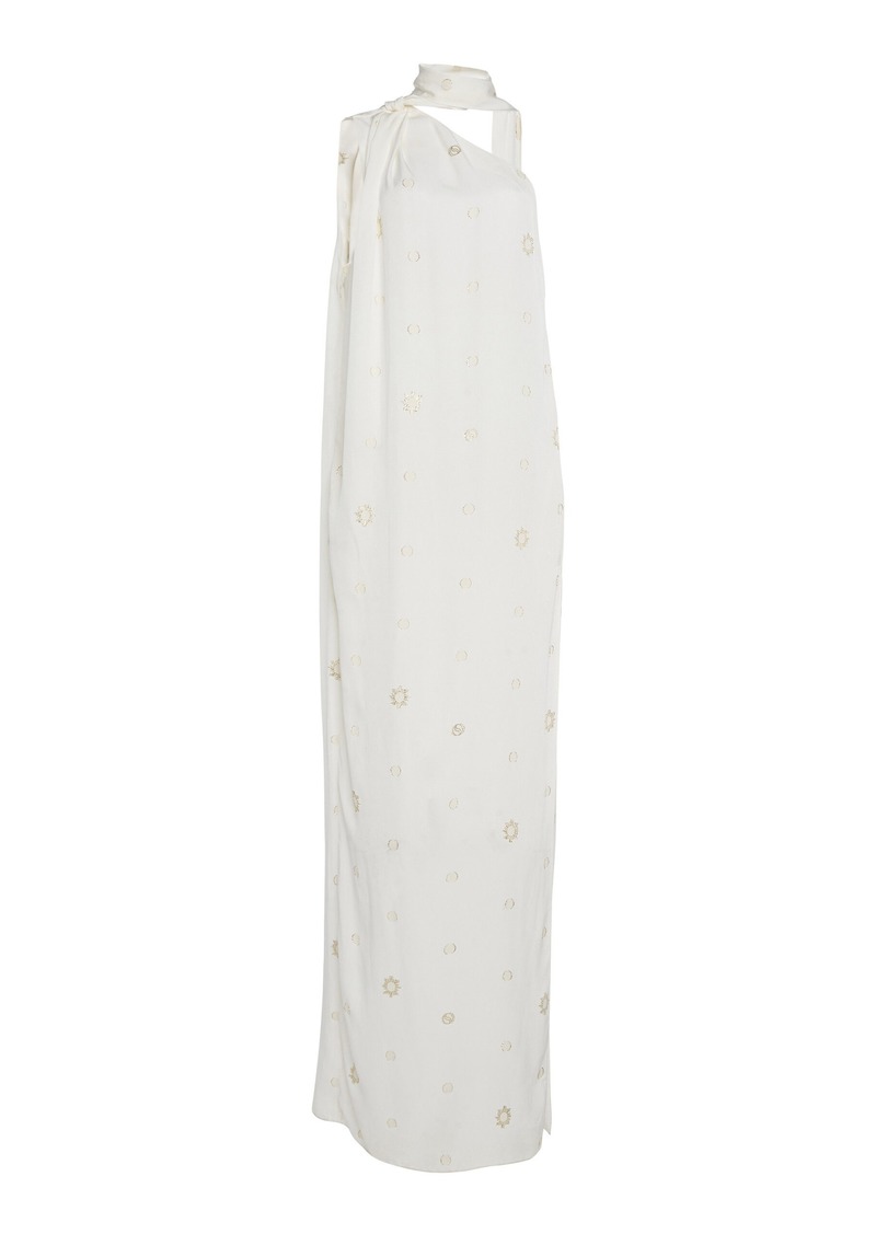 Stella McCartney - Scarf-Detailed Asymmetric Maxi Dress - White - IT 36 - Moda Operandi
