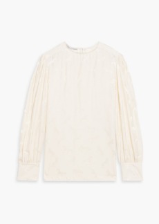 Stella McCartney Lingerie - Silk-blend satin-jacquard blouse - White - IT 36