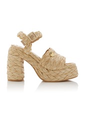 Stella McCartney - Skyla Woven Raffia Platform Sandals - Neutral - IT 39 - Moda Operandi