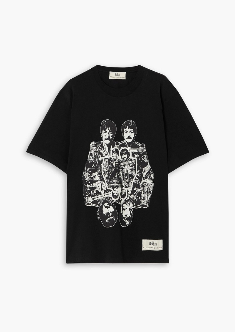 Stella McCartney Lingerie - The Beatles Get Back Oversized printed cotton-jersey T-shirt - Black - XS