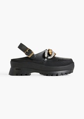 Stella McCartney Lingerie - Trace chain-embellished faux leather and rubber clogs - Black - EU 37
