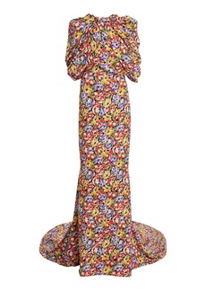 Stella McCartney - Ultra Floral-Print Draped Silk Maxi Dress - Floral - IT 42 - Moda Operandi