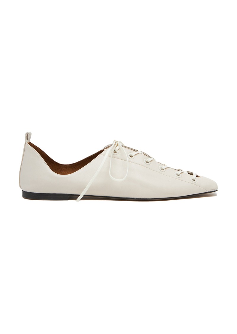 Stella McCartney - Vegan Leather Lace-Up Flats - Neutral - IT 38 - Moda Operandi