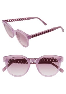 Stella McCartney 49mm Gradient Round Sunglasses in Opal Lilac/Violet at Nordstrom