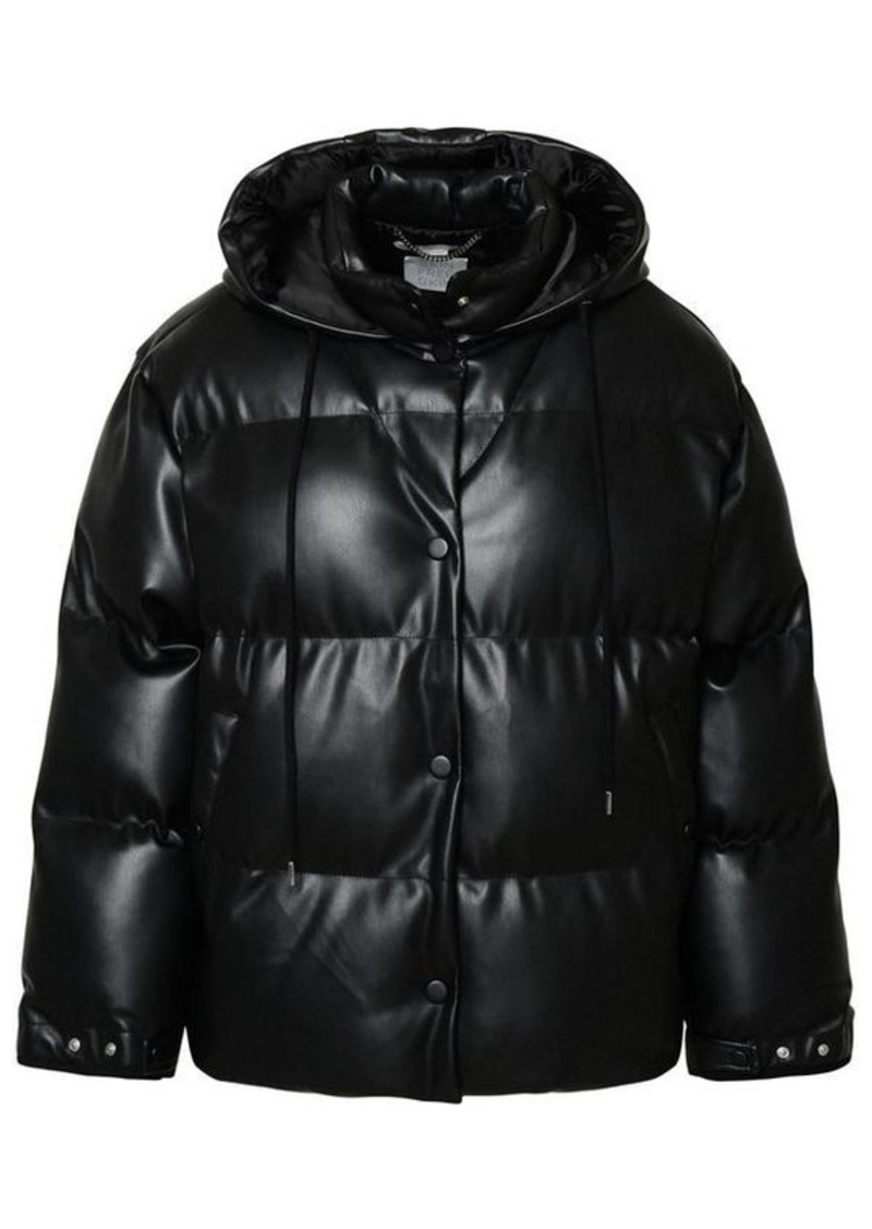 STELLA MCCARTNEY Altermat black imitation leather down jacket