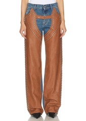 Stella McCartney Altermat Denim Studded Chaps Baggy