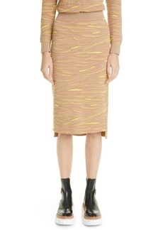 Stella McCartney Animal Jacquard Pencil Skirt in Camel at Nordstrom
