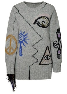 STELLA MCCARTNEY Artwork sweater in grey alpaca blend