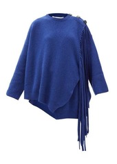 Stella McCartney Asymmetric fringed cashmere-blend sweater