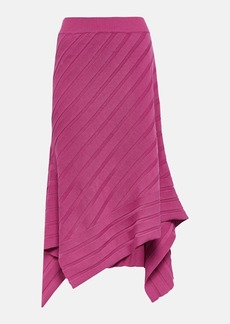 Stella McCartney Asymmetric rib-knit midi skirt