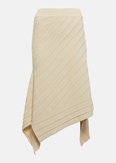 Stella McCartney Asymmetric ribbed-knit midi skirt