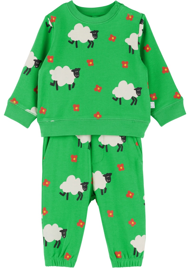 Stella McCartney Baby Green Flowers & Sheep Sweatsuit