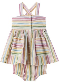 Stella McCartney Baby Multicolor Striped Dress & Bloomers Set