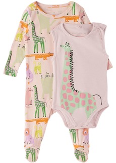 Stella McCartney Baby Pink Giraffe Bodysuit & Jumpsuit Set