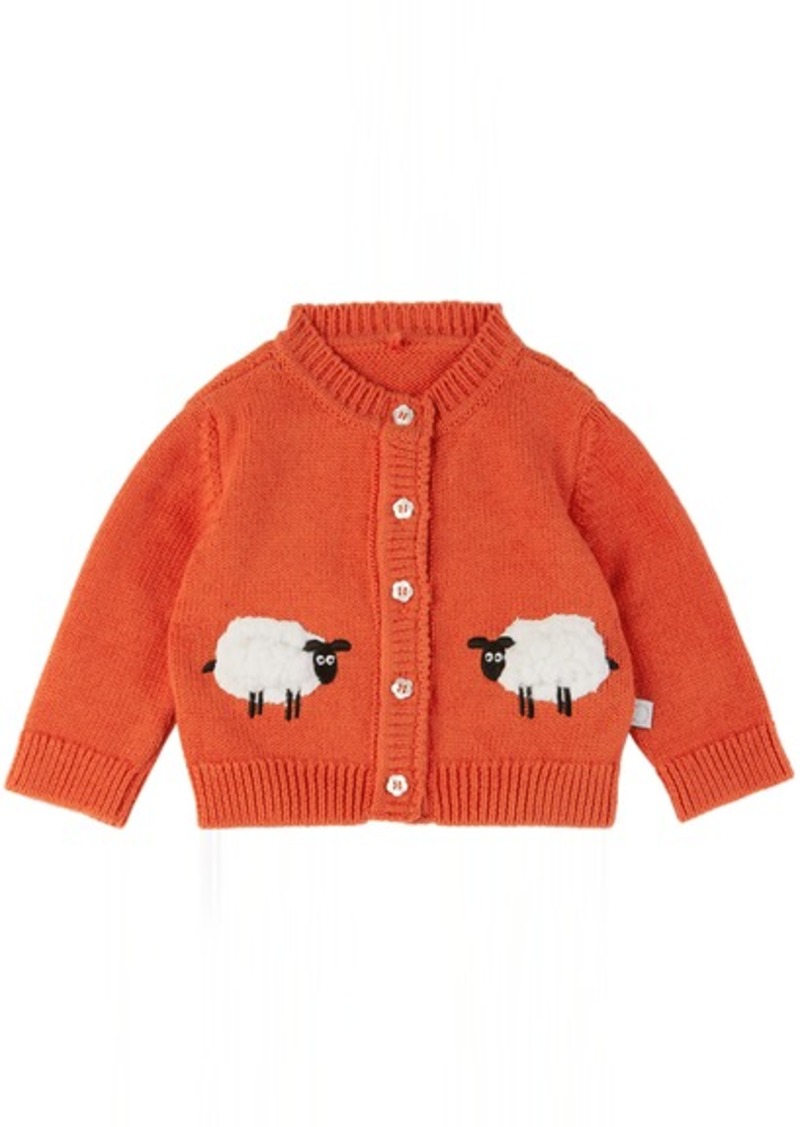 Stella McCartney Baby Red 3D Fluffy Sheeps Cardigan