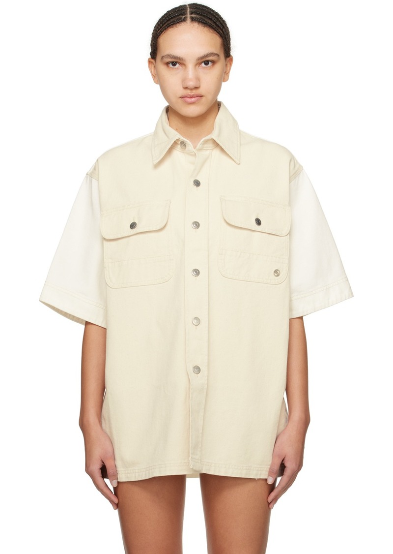 Stella McCartney Beige & White Workwear Denim Shirt