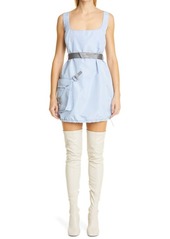 Stella McCartney Belted Minidress in 4872 Dusty Blue at Nordstrom