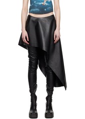 Stella McCartney Black Asymmetric Faux-Leather Miniskirt