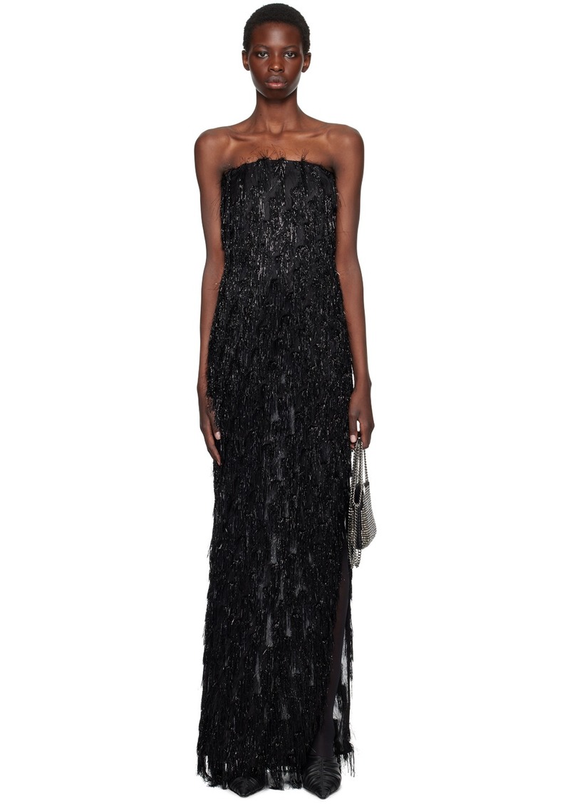 Stella McCartney Black Tinsel Bustier Maxi Dress