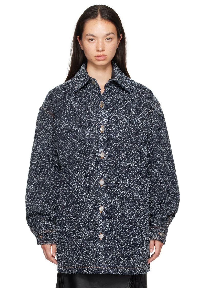 Stella McCartney Blue Oversized Bouclé Denim Jacket