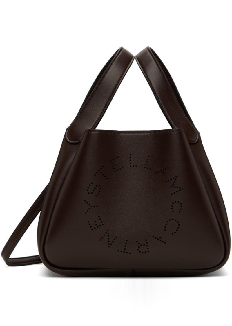 Stella McCartney Brown Logo Crossbody Double Top Handle Bag