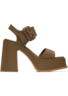 Stella McCartney Brown Skyla Buckled Platform Heeled Sandals