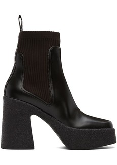 Stella McCartney Brown Skyla Heeled Sock Boots