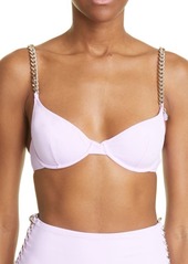 Stella McCartney Chain Detail Bikini Top in Orchid at Nordstrom