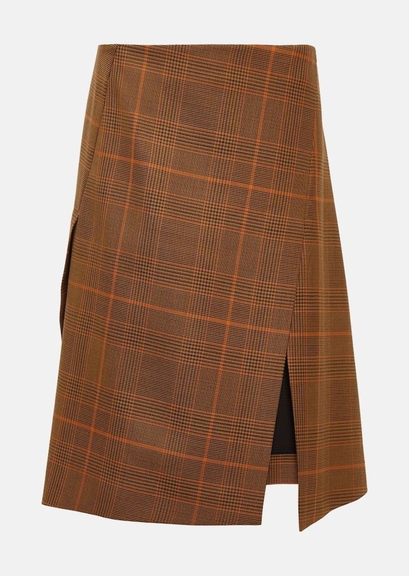 Stella McCartney Checked wool midi skirt