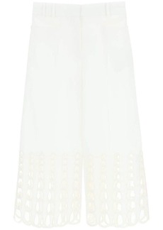 Stella mccartney cropped pants with embroidered hem