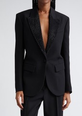 Stella McCartney Crystal Embellished Wool Tuxedo Jacket