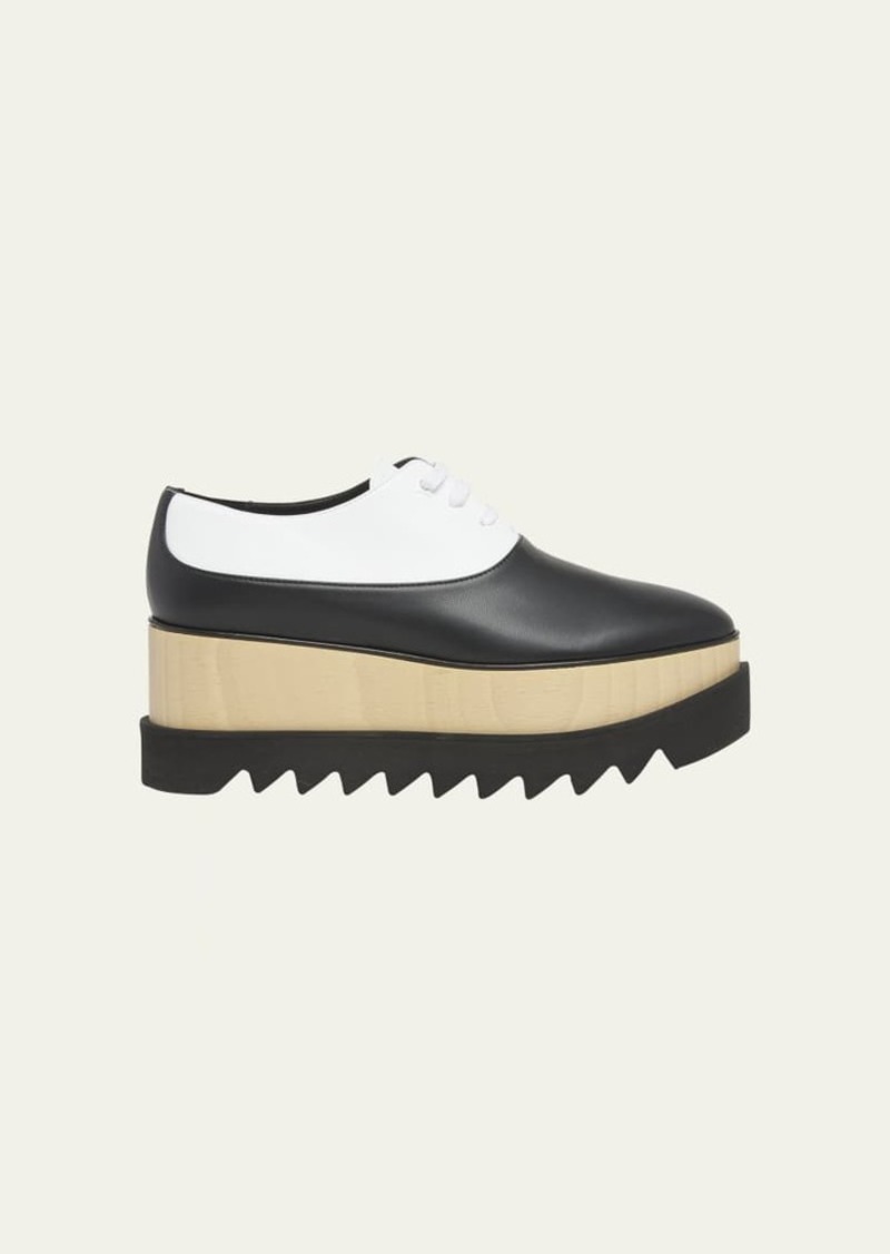 Stella McCartney Elyse Vegan Bicolor Platform Oxford Loafers