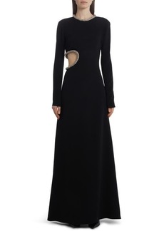 Stella McCartney Embellished Long Sleeve Cutout Gown