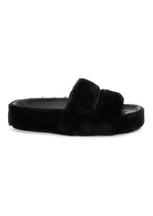 Stella mccartney faux fur slides