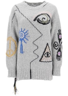Stella mccartney folk artwork alpaca sweater