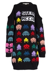 Stella McCartney Game On Cold Shoulder Long Sleeve Sweater Dress