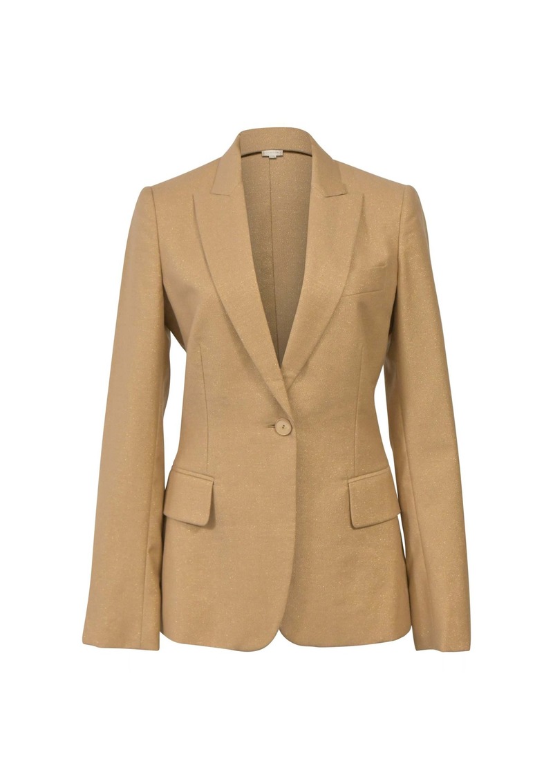 Stella Mccartney Glittered Single-Breasted Blazer in Brown Wool