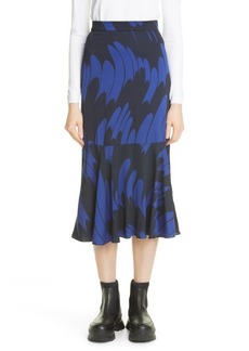 Stella McCartney Haya Print Midi Skirt in Black Blue at Nordstrom