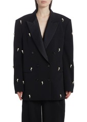 Stella McCartney Imitation Pearl Detail Stretch Wool Jacket