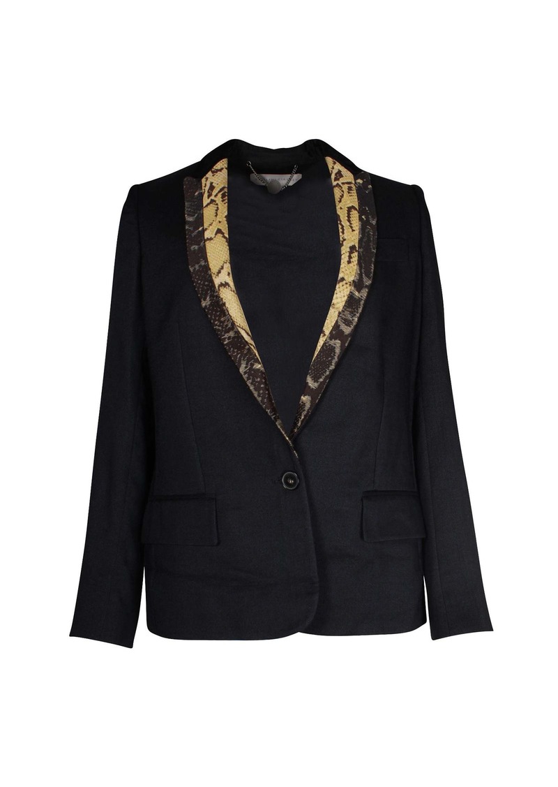 Stella McCartney Jacquard Collar Bazer in Black Wool