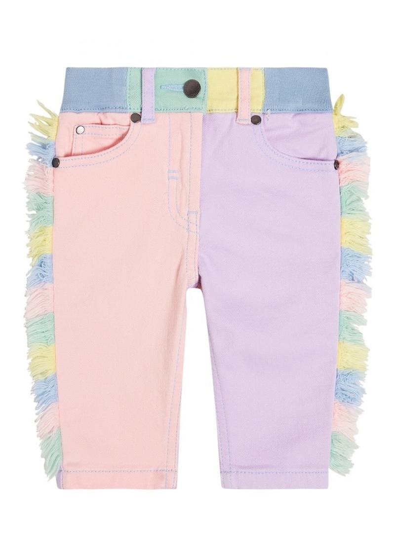 Stella McCartney Kids Baby fringed colorblock jeans