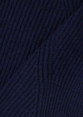 Stella McCartney Lingerie - Asymmetric embellished ribbed cashmere and wool-blend sweater - Blue - IT 34